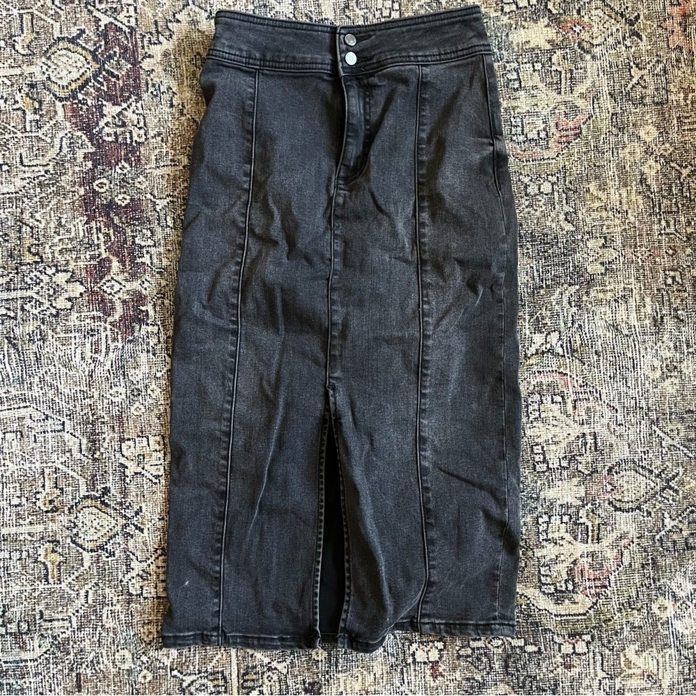 Free people black jean skirt
